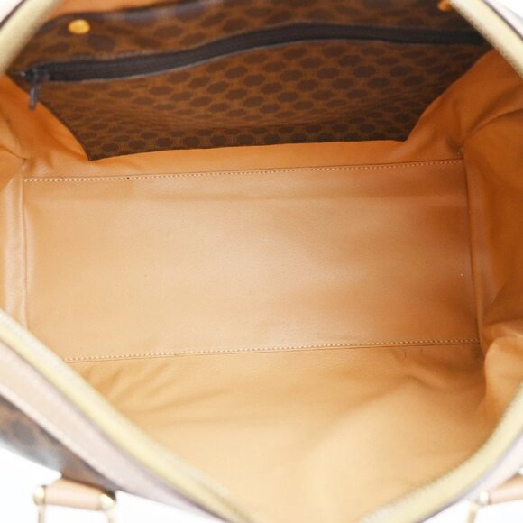 CELINE Logo Macadam Pattern Travel Hand Bag PVC Leather Brown GHW Italy 38EF520 - Picture 10 of 16